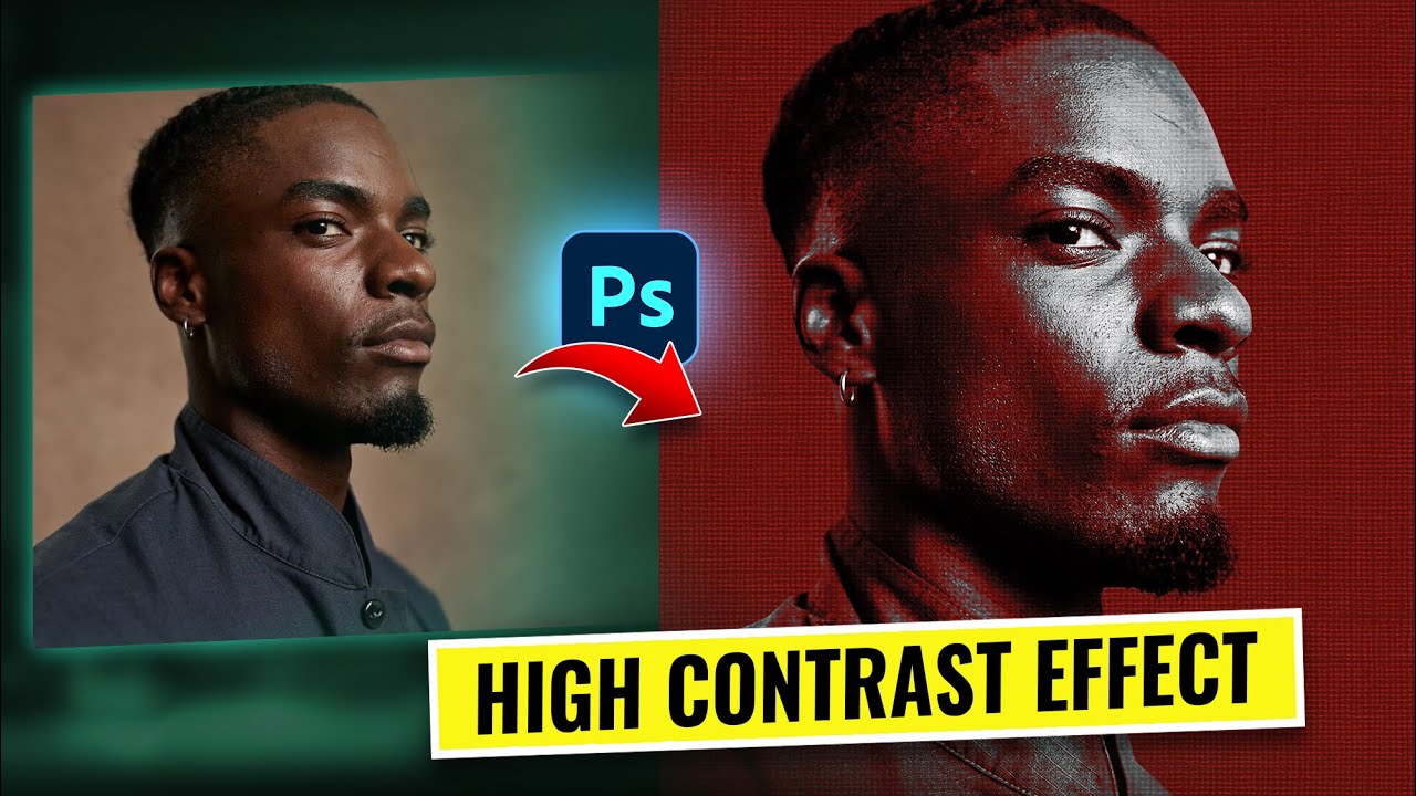 Create a High Contrast Red Duotone Effect in Photoshop - YouTube