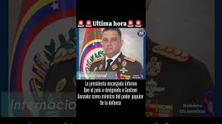 La Presidenta  informó al país que hoy ha designado  Gustavo González López como Ministero