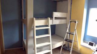 Build at your own risk. Bunk beds can be dangerous. Final Construction video of the bunk bed. In this video we add paint. Look for 