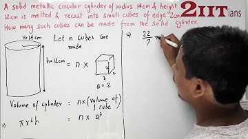 MENSURATION Exercise 17.5 Q 18 Class X ICSE | A solid metallic circular cylinder of radius 14 cm