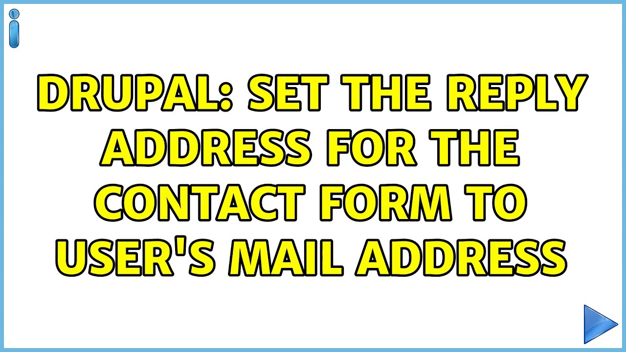 Drupal: Set the reply address for the contact form to user's mail address