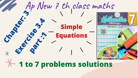 Ap New 7 th class maths/ Simple equations Exercise 3.4/ 8 to 15 problems/ Ap New Syllabus