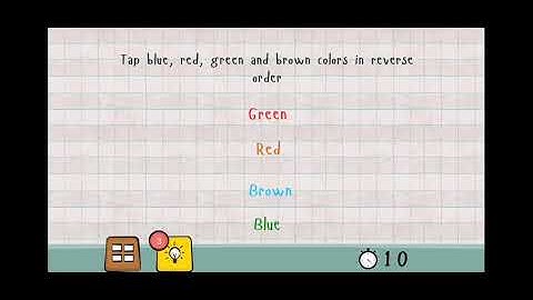 Logic Master 1 - Mind Twist Level 46 Solution | Tap blue red green and brown colors in reverse order
