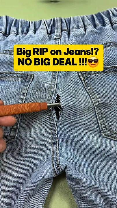 EASY & QUICK | How to fix Ripped JEANS at home #shorts #sewingtips #sewing