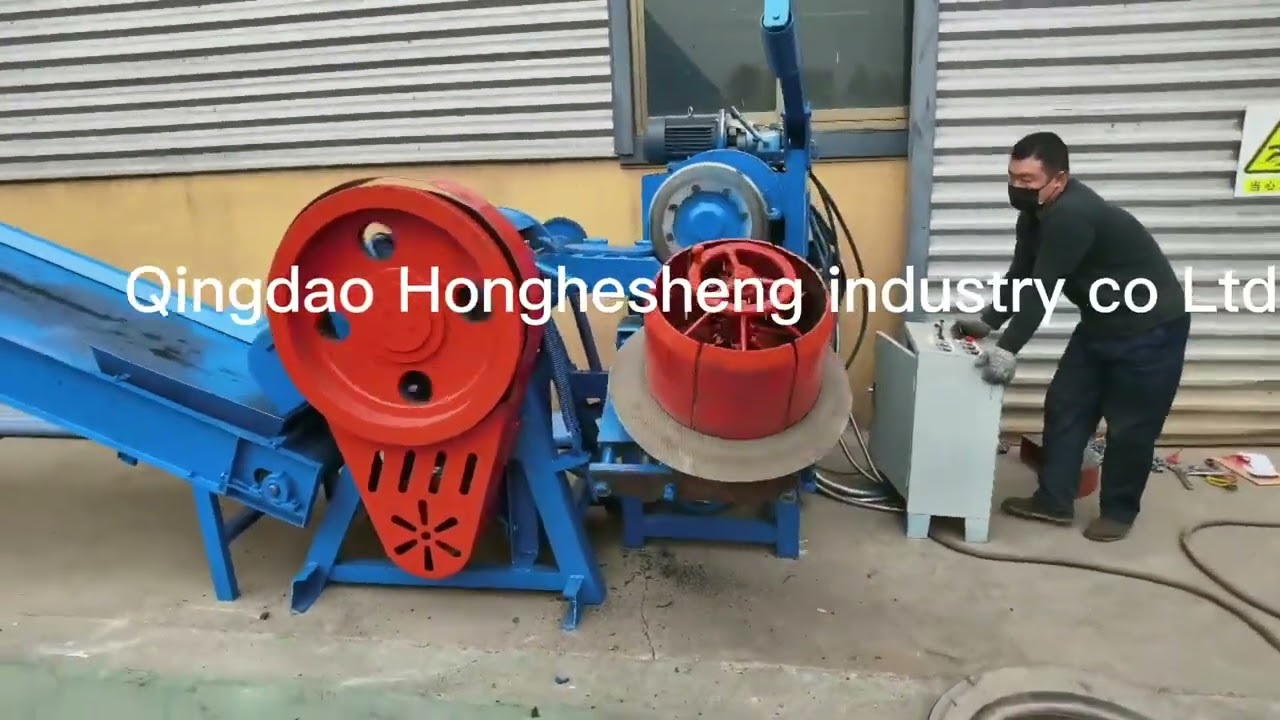 Automatic safe waste Tyre Cutting block Machine Line for Tyre Recycling Industry