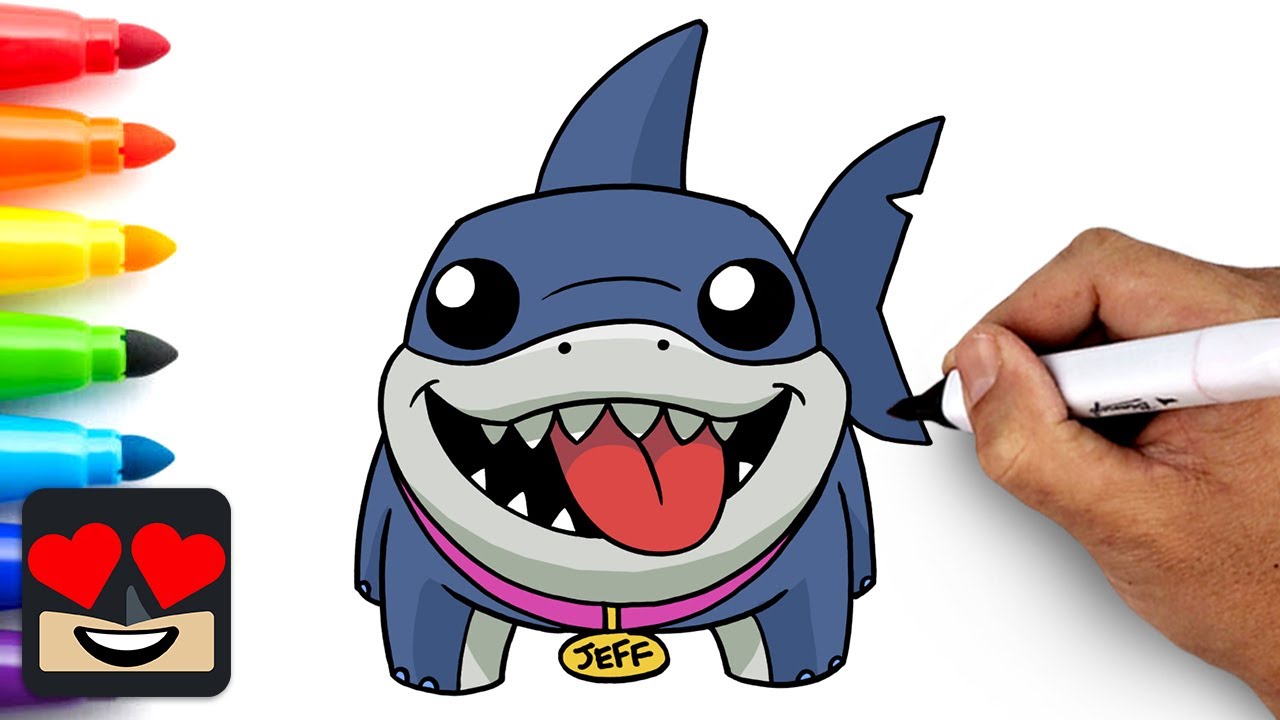 How to Draw Jeff the Landshark | Step by Step Art Lesson for Beginners ...