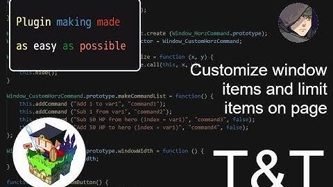RPG Maker MV Tips & Tricks - Customizable window items, making empty items not selectable
