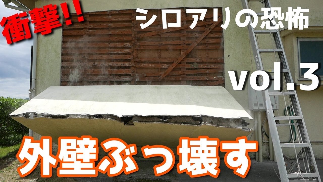 DIY『1円で買った家』 vol.3 外壁ぶっ壊す x シロアリ被害 - YouTube