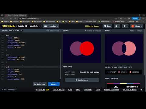 CSS Battle Target #15 | Overlap | All cssbattle.dev solutions