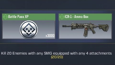 COD Mobile Kill 20 Enemies with the SMG Equipped with Any 4 Attachments Task complete