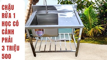 CHẬU RỬA 1 HỌC CÔNG NGHIỆP CÓ CÁNH - INOX ANH KHÔI