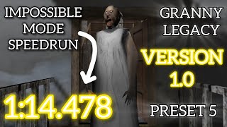 1:14.478 | Granny Legacy Impossible Mode Mobile Speedrun in Version 1.0 (Preset 5)
