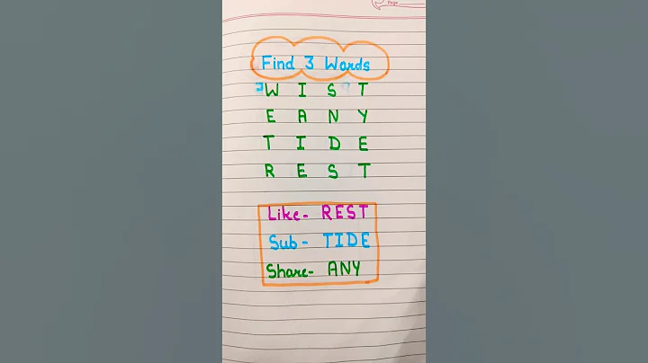 find 3 words 🤔🧐#shorts #art #writing #puzzle #challenge