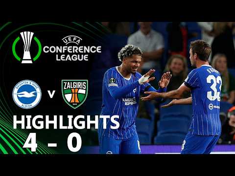 Brighton vs Kauno Žalgiris 4-0 Highlights | UEFA Conference League 2026/27