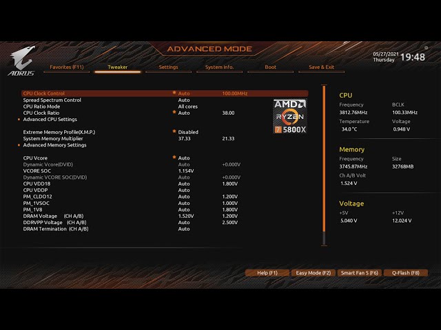 バルク品 5800X X570 Ryzen 7 5800X PBO2 Curve Optimiser Settings + Benchmarks | | AORUS