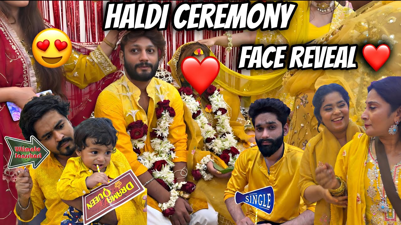 Bhabhi ka face reveal ❤️|| haldi ceremony 🥰|| Haifa & Qashif vlog 