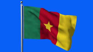CAMEROON FLAG ANIMATION GREEN SCREEN (4K LOOP VIDEO)