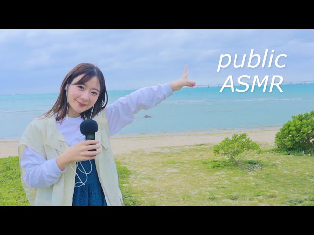 【ASMR】沖縄でpublic ASMR🌺🏝暴風すぎてオワタ【SUB】public ASMR in Okinawa!［zoom h1n］