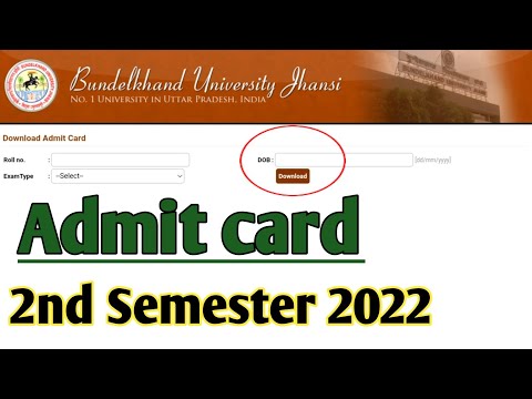 bu jhansi Admit card 2nd semester 2022/bu jhansi admit card/bu jhansi latest news today