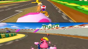 Mario Kart Double Dash Reverse - Toad Vs. Bowser (2 Players Split Screen)