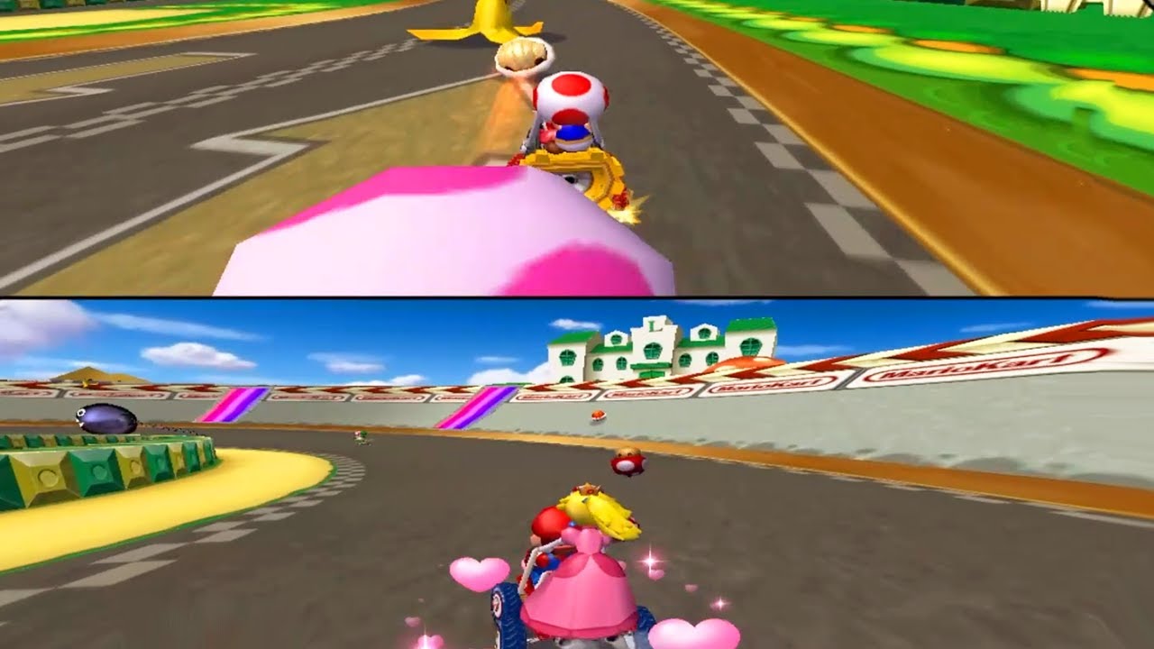 Mario Kart Double Dash Reverse - Toad Vs. Bowser (2 Players Split Screen)