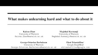 What makes unlearning hard and what to do about it