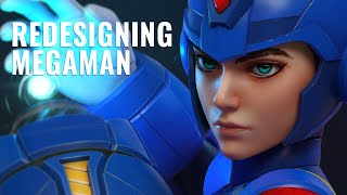 Mega Man FanArt Timelapse - Redesigning MegaMan