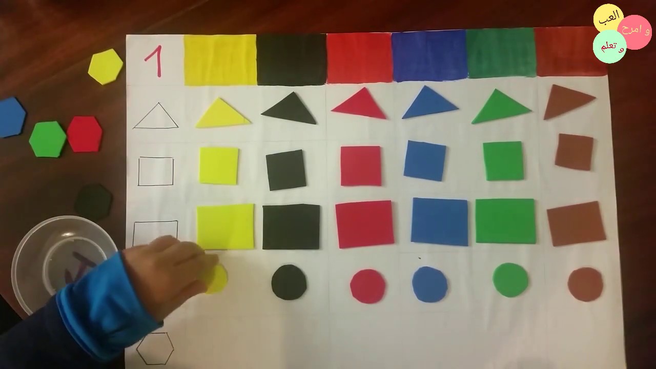 نشاط تعليم الطفل مطابقة اللون مع الشكل Sekiller Ve Renkler Etkinligi Shapes And Colors Activity Youtube