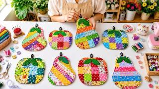 2 GREAT Ideas from Scraps fabric You Need to Try For Kitchen - DIY Pear, Apple Coaster