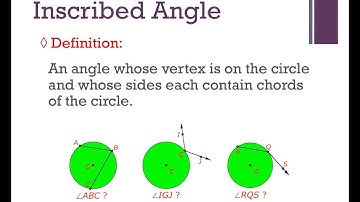 Sectino 9.4: Inscribed Angles