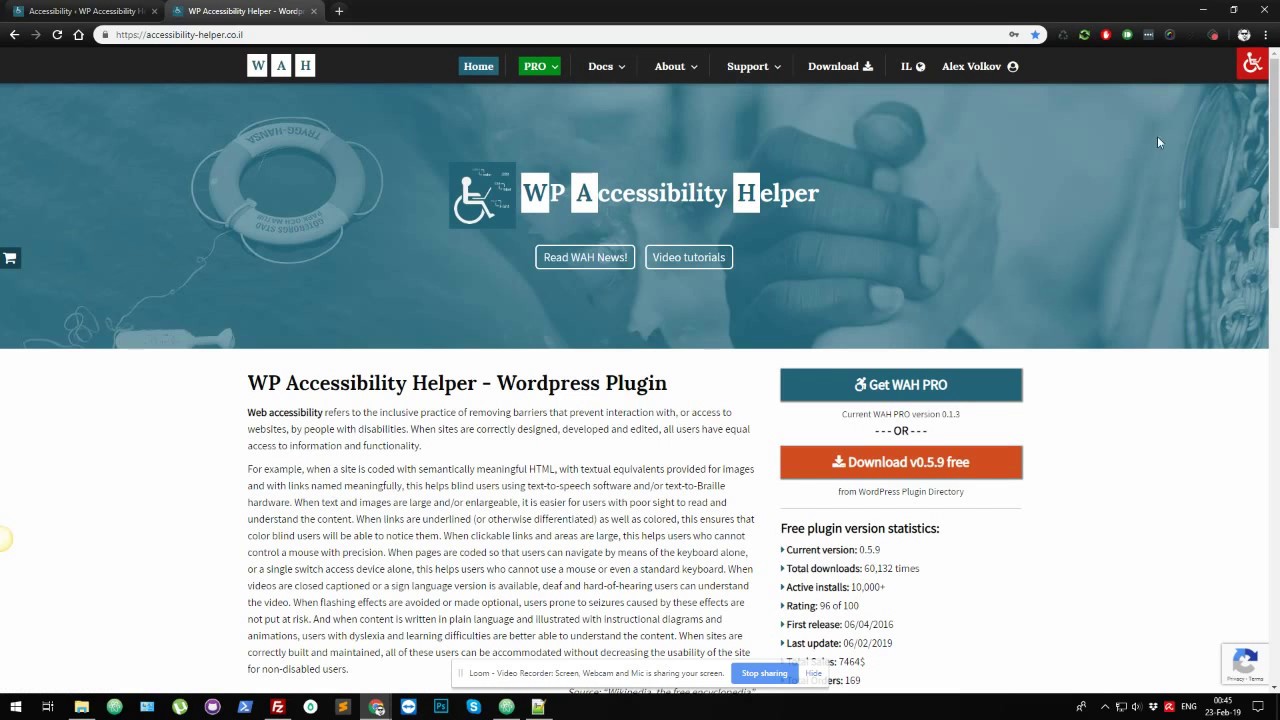 WP Accessibility Helper PRO - bottom layout + monochrome mode - YouTube
