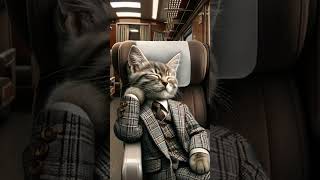 Sleeping Cat in The Train #cat #sleepmusic #relaxingmusic