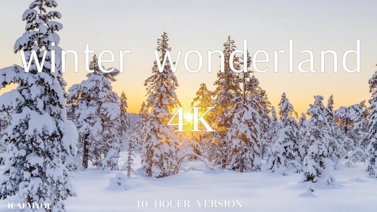 LIVE🔴(4K) 10 Hours of Winter Wonderland + Calming Hang Drum Music for Relaxation, Stress Relief