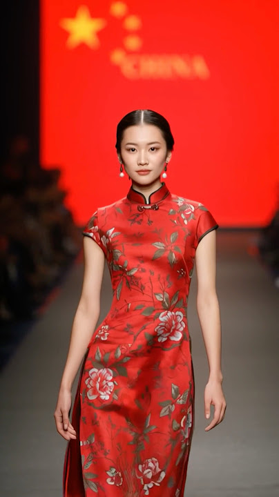 Beautiful Chinese Model in Traditional Qipao Walking | China Fashion Show 2025 #shorts #short