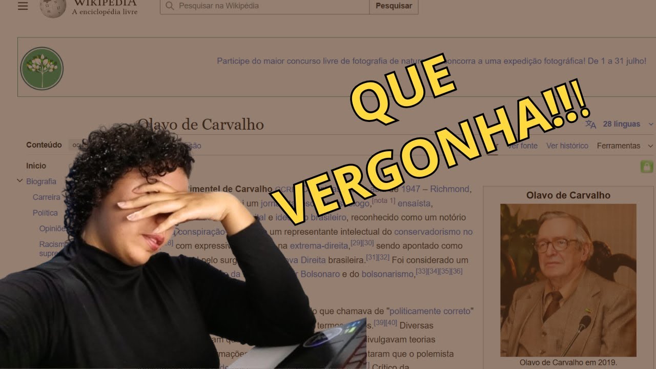 BIOGRAFIA SEM VERGONHA DO PROFESSOR OLAVO DE CARVALHO: UM DESABAFO