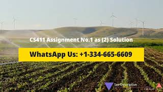 CS411 Assignment No 1 Solution 2022 | CS411 Assignment 1 Solution Spring 2022