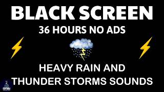🔴 Heavy Rain and Thunder Sounds for Sleeping - Black Screen | Deep Rainstorm, Sleep Meditation