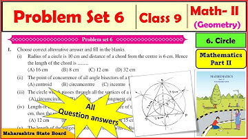 Problem set 6 Class 9 Maths 2 question answer | 9th standard Geometry chapter 6 Circle #class9