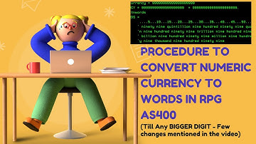 PROCEDURE to Convert numeric currency to words in RPG AS400 | converting numeric currency to words