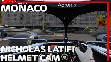 Nicholas Latifi Helmet Cam | 2022 Monaco Grand Prix