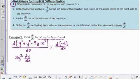 AP Calculus AB - Section 2.5B - Example 2 - "Implicit Differentiation"