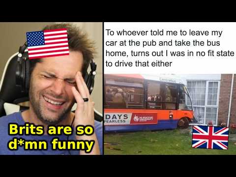 American Reacts to British Memes