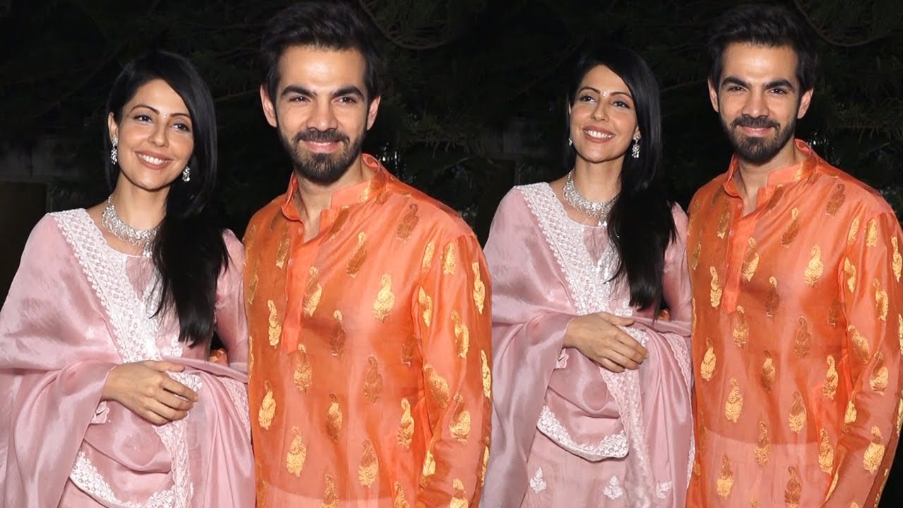 Bohot Pyaar Karte Hai Fame Karan V Grover Wife Wife Poppy Jabbal ​@ Sandeep Sikand Diwali Party 2022