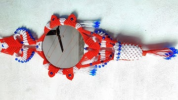 Macrame New Design Round Shape Mirror With Basket Tutorial !! Full Part