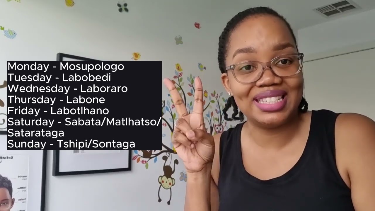 Ithute setswana- counting and days of the week
