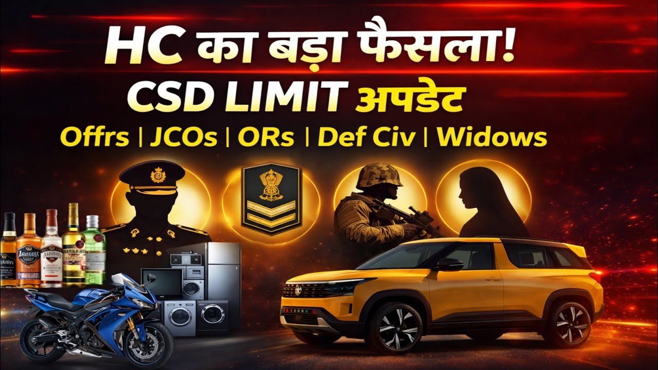 CSD HC का फैसला!!! CSD Limit - offrs, JCOs, ORs, Def Civ and Widows...| 