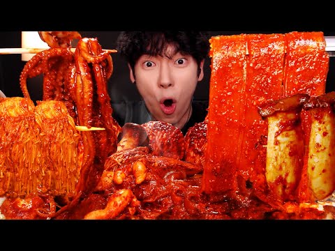 ASMR SPICY SEAFOOD 매운 해물찜 먹방 *중국당면, 낙지, 팽이버섯, 전복,게 MUSHROOM, OCTOPUS MUKBANG