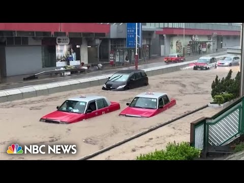 Black storm warning in Hong Kong as over 6 inches of rain falls in one hour