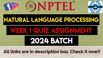Natural Language Processing Week 1 Quiz Answers Solution | NPTEL 2024 | SWAYAM