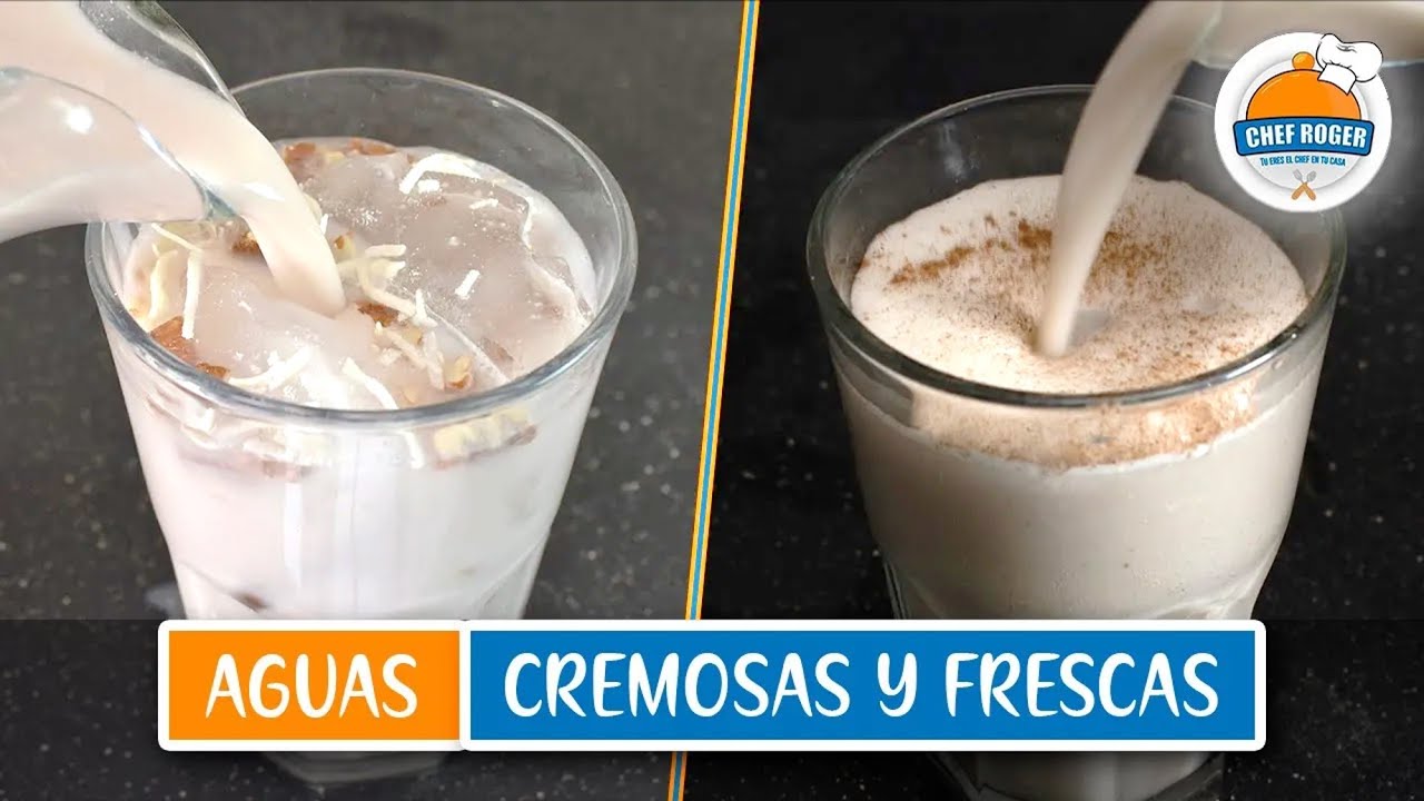 2 aguas cremosas, Agua de plátano y almendra, Agua de coco y nuez, mejores que la michoacana | Chef Roger Oficial